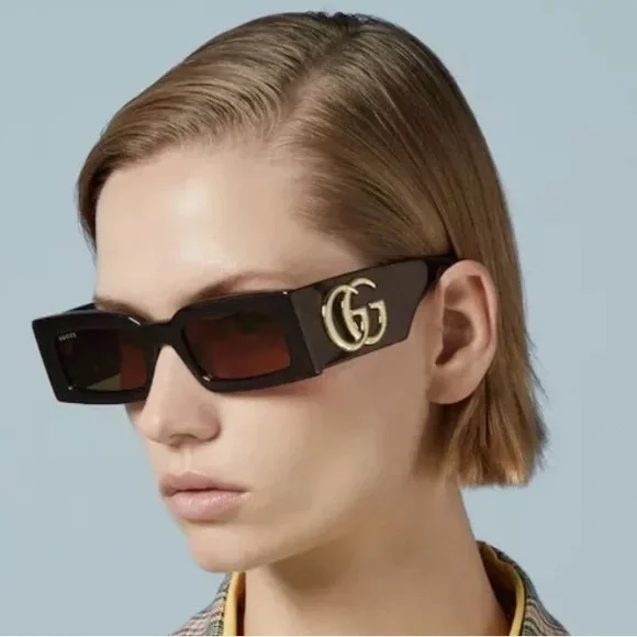 Gucci | Accessories | New Gucci Gg425s 02 Rectangle Brown